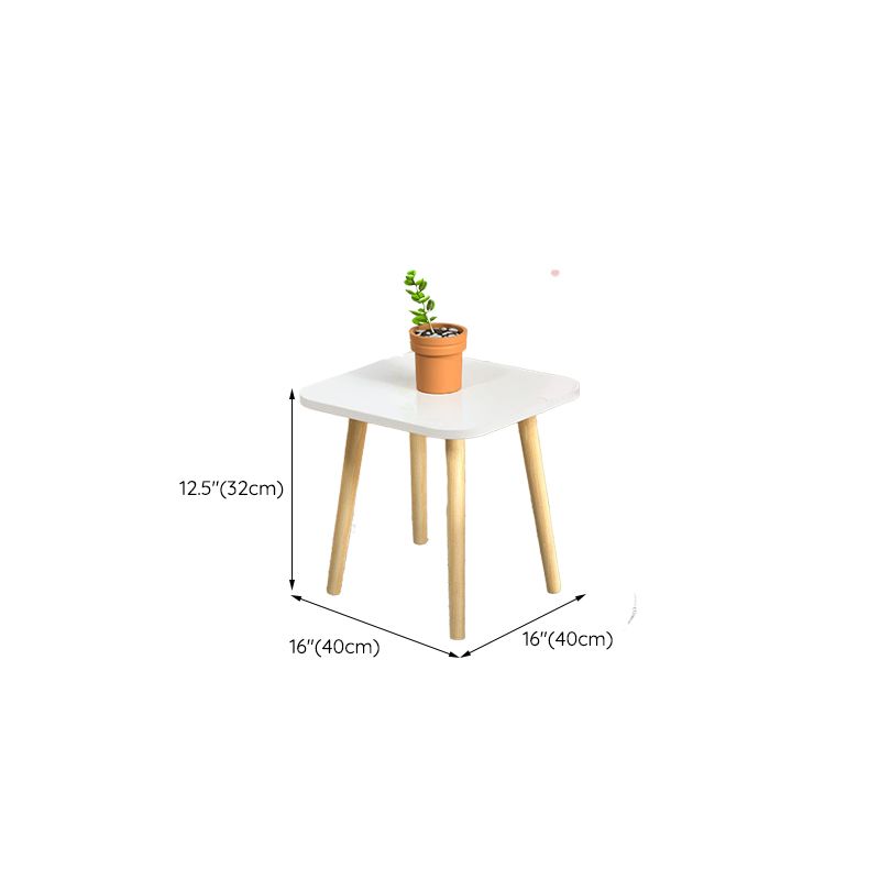 Modern Wood Side Table Bedroom No Distressing End Table with 4 Legs