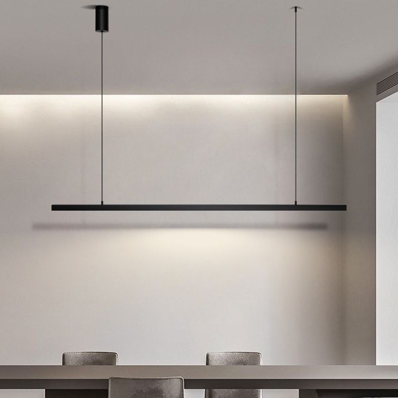 Modern Style Linear Hanging Pendant Light Metal 1-Light Hanging Lamp Kit