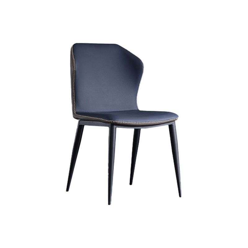Silla industrial Wingback Parsons de cuero para comedor, sillas laterales sin brazos (juego de 4)