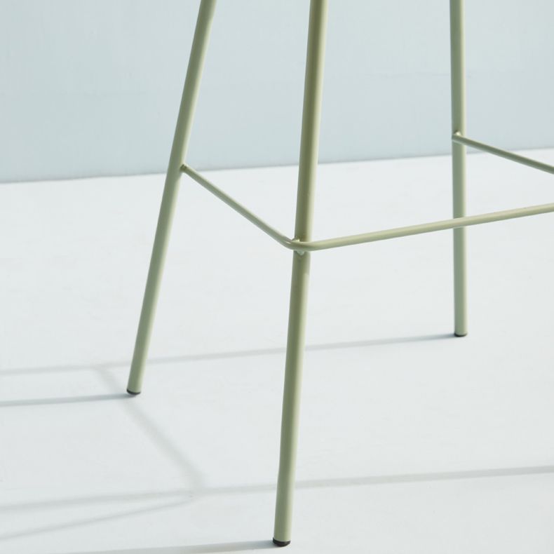 Nordic Style Plastic Barstool Colorful Iron Legs Bar Stool for Living Room