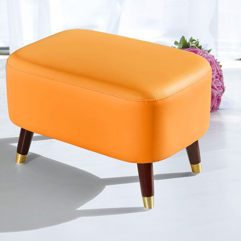 Rectangle Footstools Genuine Leather Foot Stool , 14.82 Inch Height