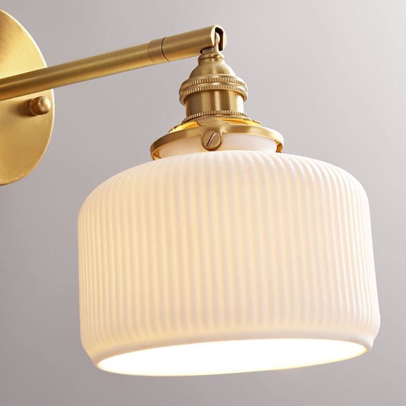 Nordic Style Wall Light Geometry Shape Wall Lamp with Ceramics Shade for Bedroom