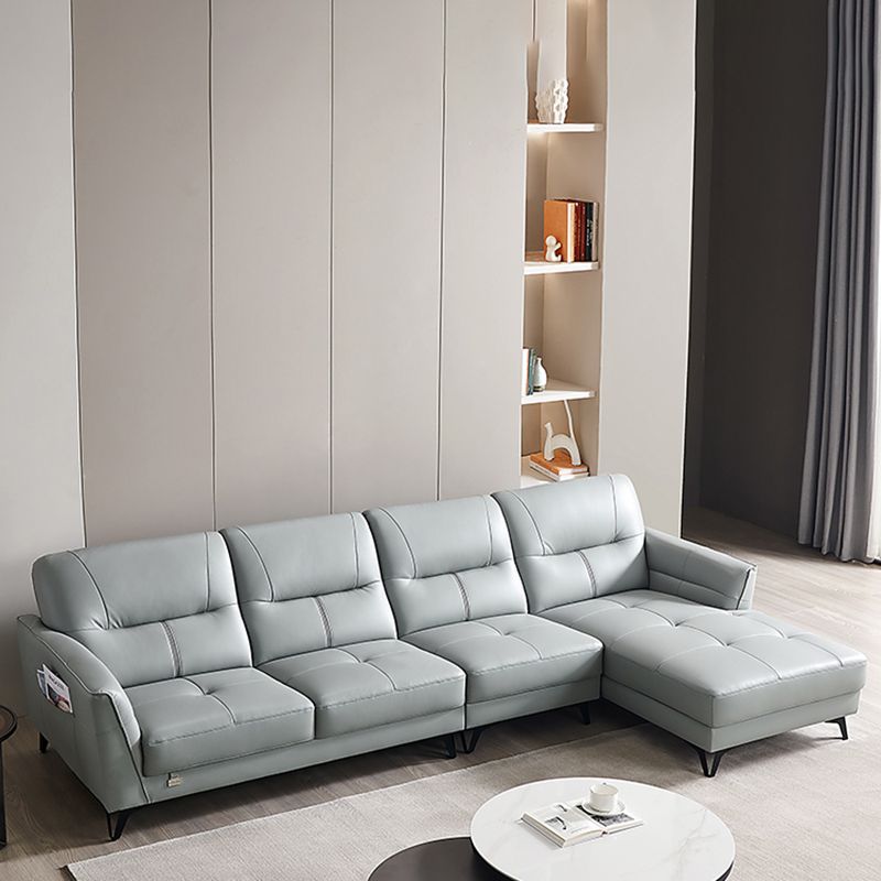 Flared Arm Sectional Sofa Contemporary Faux Leather Sectional Sofa Set