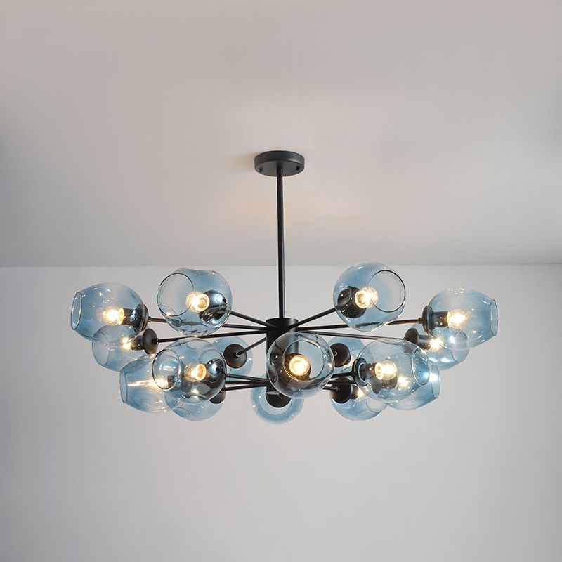 Contemporary Hanging Ceiling Lights Clear Glass Pendant Chandelier for Living Room