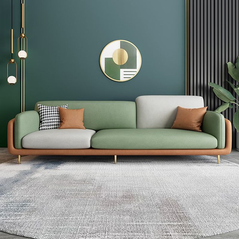 34.64" H Round Arm Sofa with 3 Pillows Modern Color Block Sofa