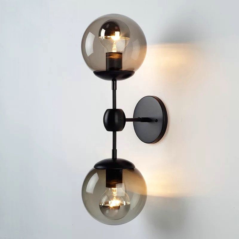 Nordic Vintage Style Moup Light Light Ball Glass Wall Mount d'éclairage pour le salon