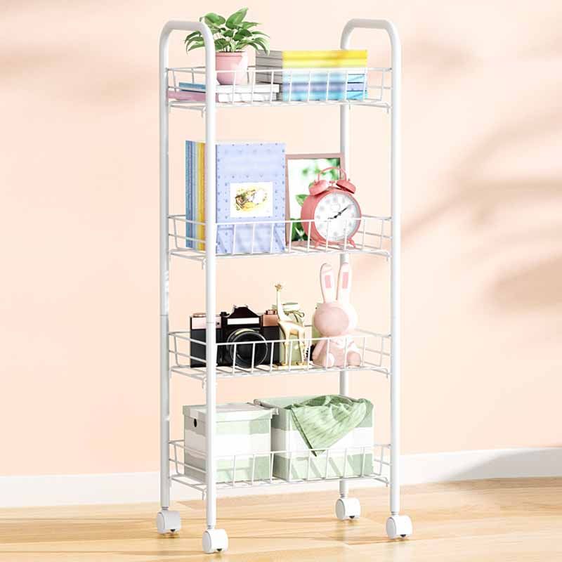 11"W Bookshelf Contemporary Style Bookcase with Casters for Home and Study Room