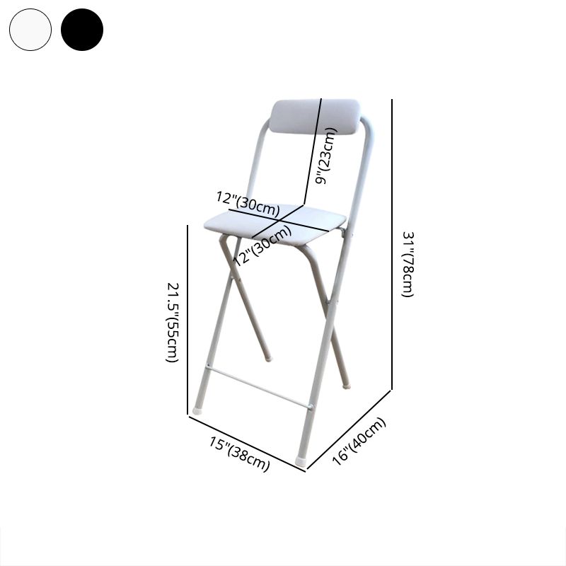 Taburete de bar plegable con respaldo moderno, taburete de bar de hierro para balcón con reposapiés
