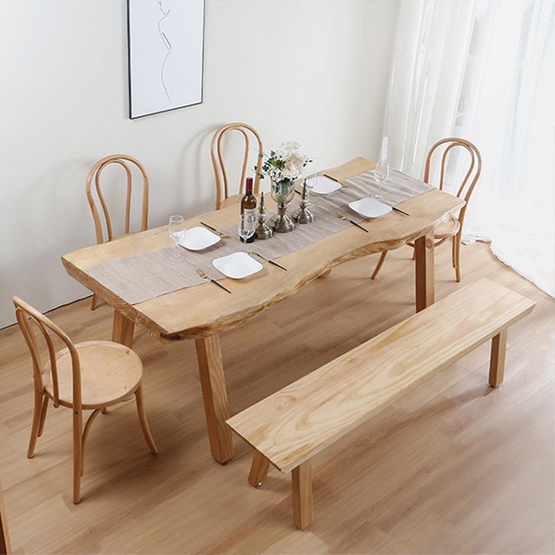 Rectangle Dining Table Set 1/4/5/6 Pcs Pine Solid Wood Dining Table and Chairs