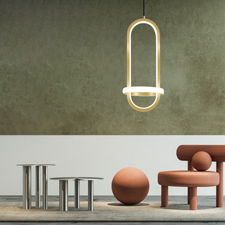 Modern Creative LED Pendant Light Aluminium Linear Indoor Hanging Lamp with Silicone Shade