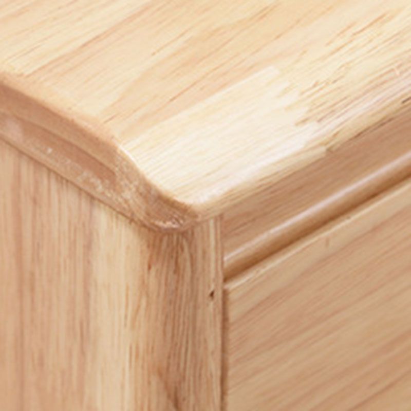 Contemporary Rubber Wood Chest Bedroom Storage Chest with Drawers