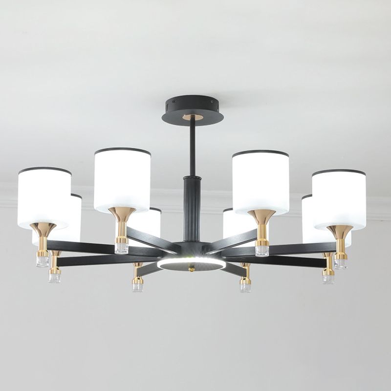 Glass Ceiling Hung Fixtures Modern Cylinder Pendant Lighting for Living Room