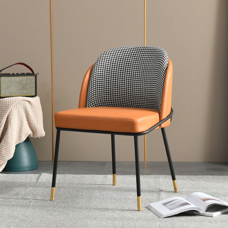 Upholstered Dining Chairs Nordic Style Armless Solid Back Chairs  for Home