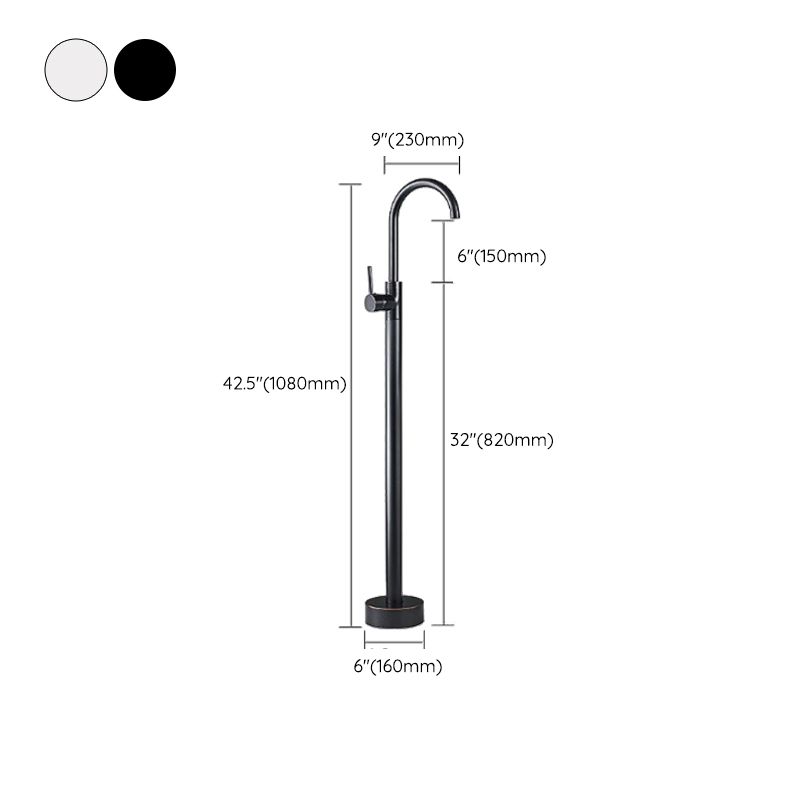 Floor Mounted Metal Freestanding Tub Filler Double Handles Freestanding Bathtub Faucet
