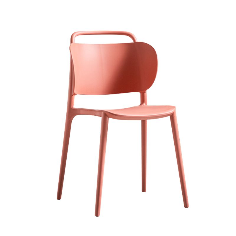 Silla de comedor de plástico de estilo contemporáneo, silla lateral sin brazos para cocina