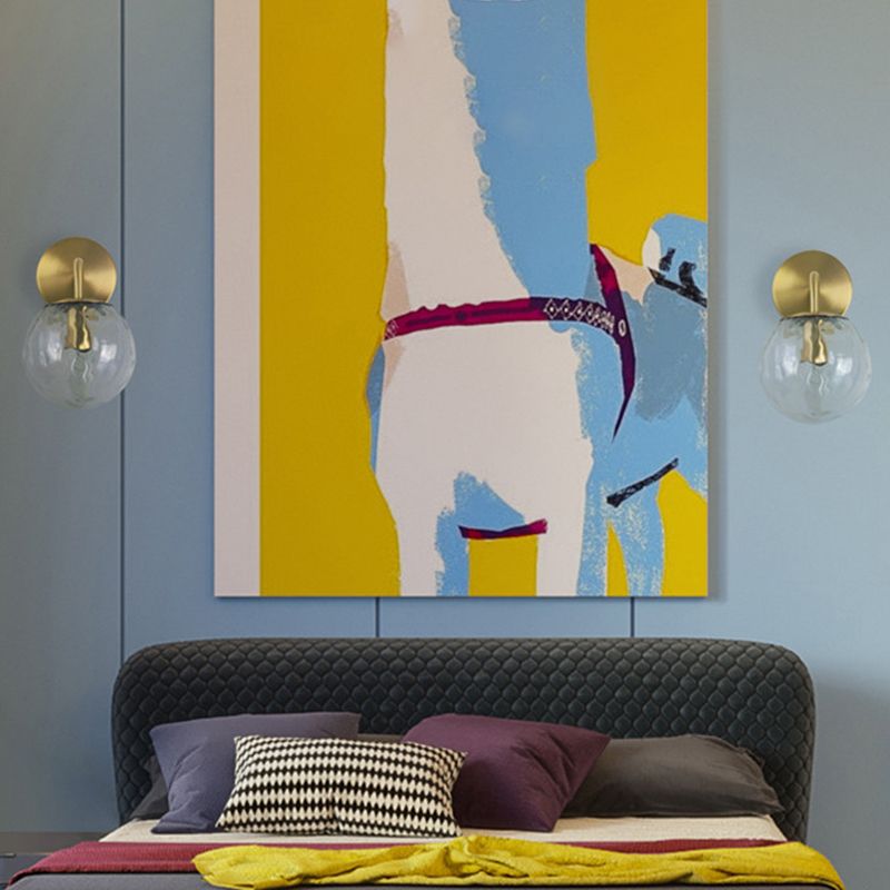 Single Modernism Golden Finish Glass Shade Unique Bathroom Vanity Light