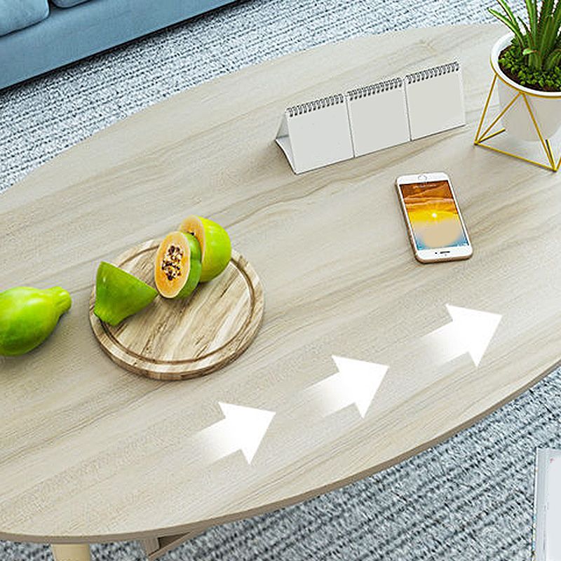 4 Legs Base Design Wood Color Solid Wood White/wood-based Panel Top Coffee Table