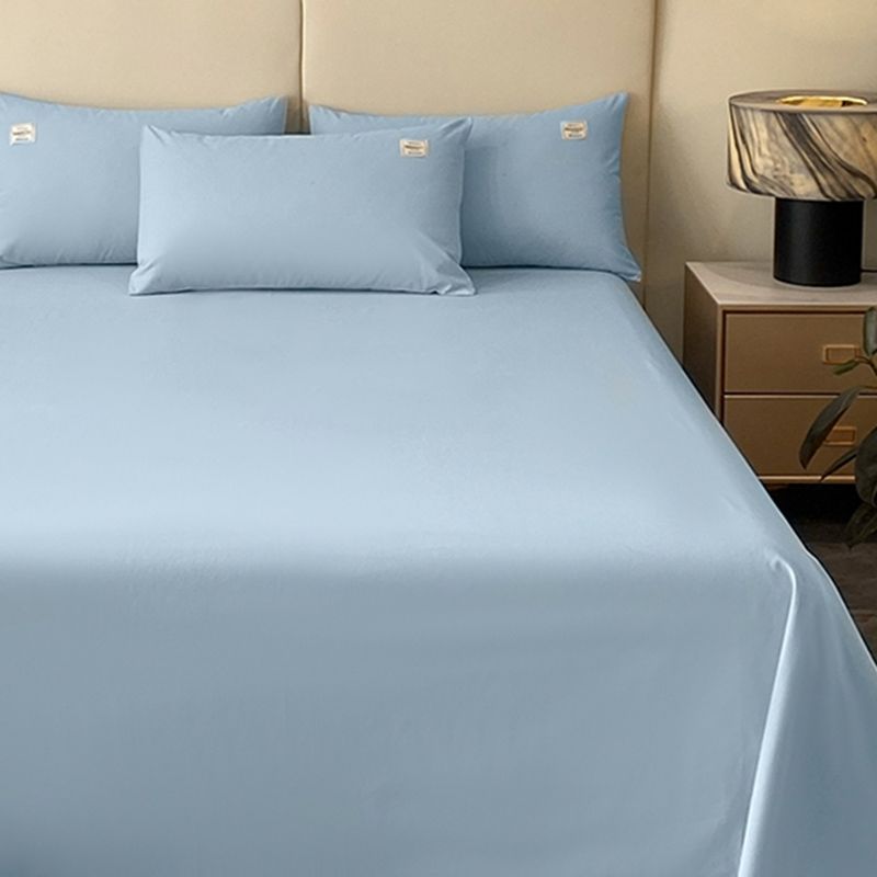 Solid Color Bed Sheet Set 100 Cotton Breathable Bed Sheet Set with Wrinkle Resistant
