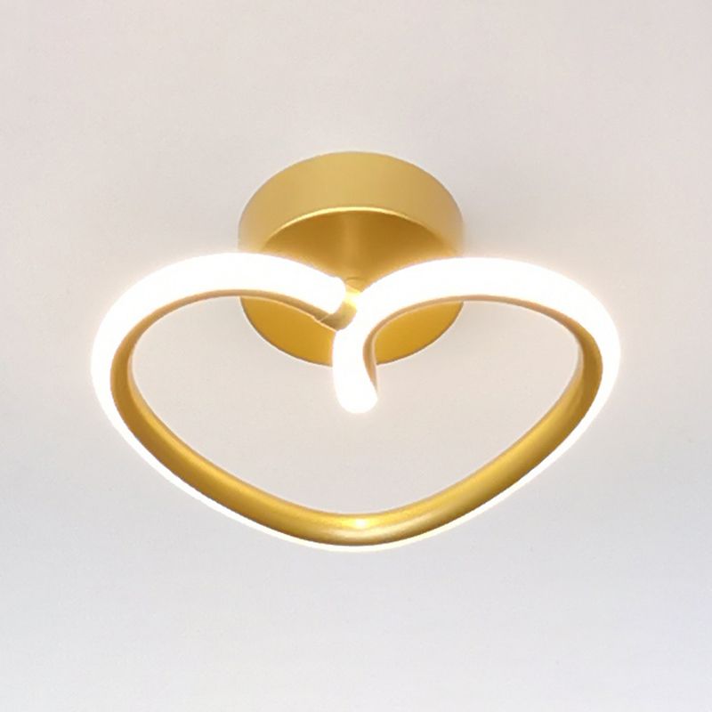 Linear Aluminum Flush Mount Gold Modern Style Ceiling Light Fixture for Hallway