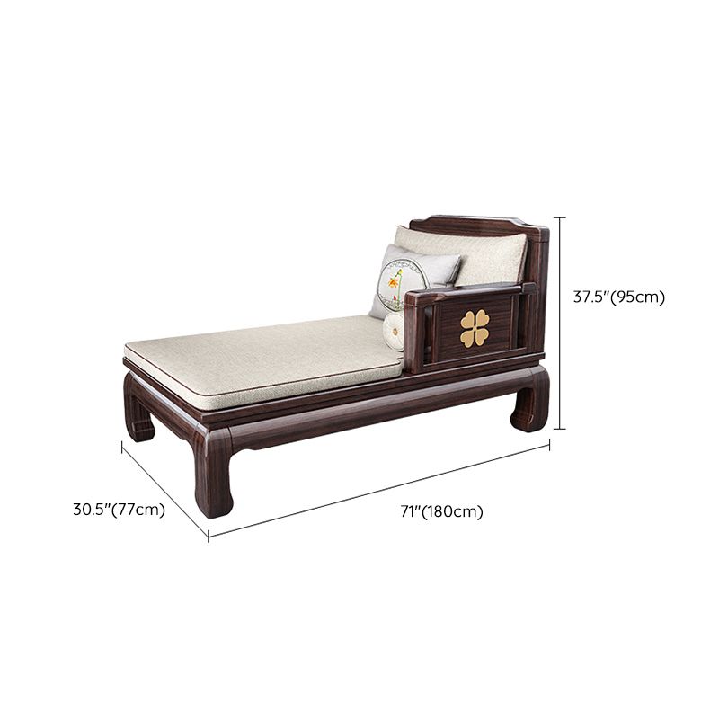 Square Arms Chaise Lounge Chair Cushioned Chaise with Pillow