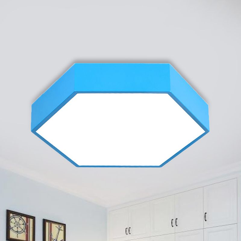 Metal Acrylic Hexagon Flush Ceiling Light Kids Simple LED Ceiling Lamp for Living Room