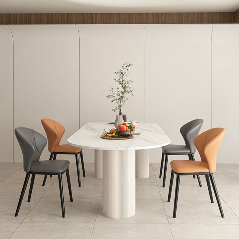 Stone Top Dining Table Contemporary Dining Table with 3 Legs