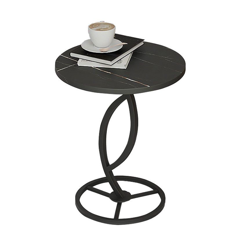 20.8 inch Tall Pedestal End Table Modernist Round Side End Table