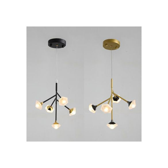 Metal y acrílico Candelier de flores comedor 5 luces Luz colgante moderna G4