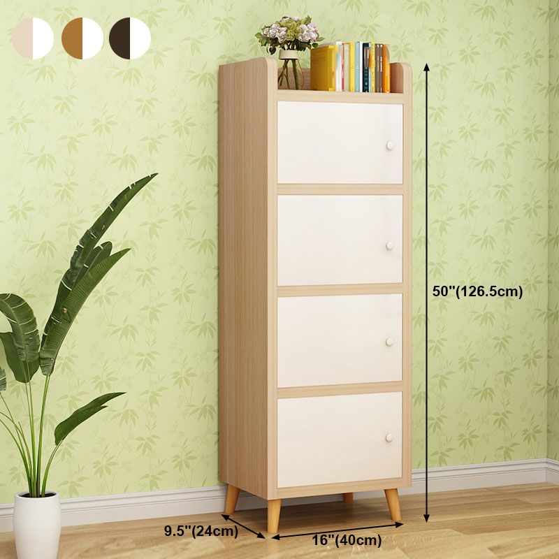 Contemporary Standard Bookcase Manufactured Wood Shelf with Doors for Home Office