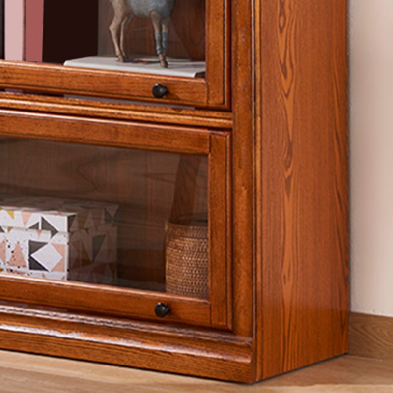 Mid-Century Modern Side Cabinet Square Accent Cabinet with Glass Paned