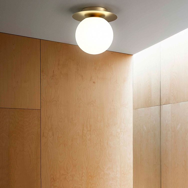 Lámpara de montaje de techo esférico de vidrio lámpara de luz nórdica lámpara de techo