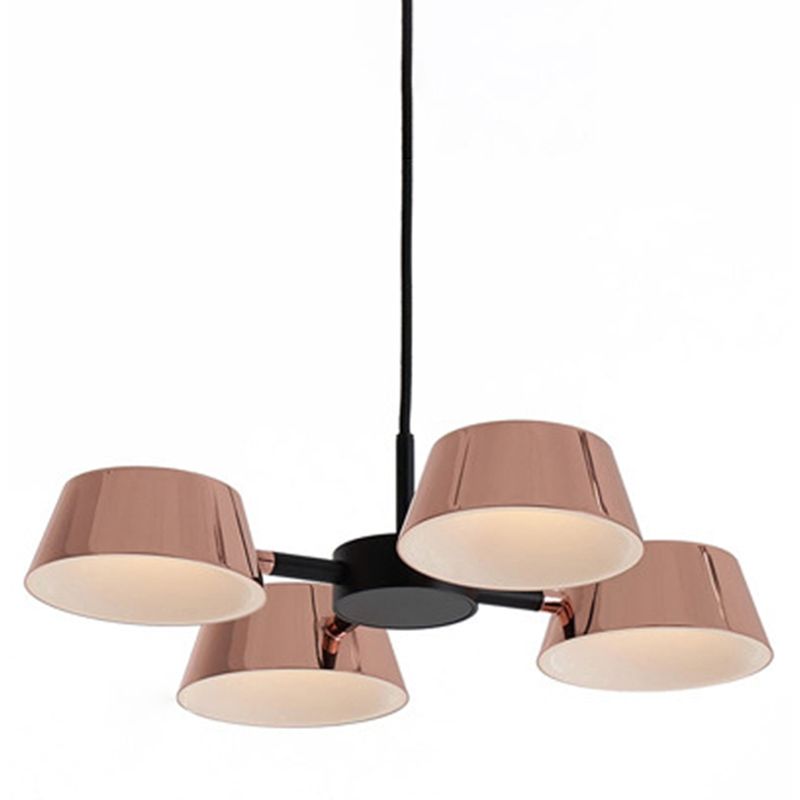 Postmodern Style Chandelier Light Fixture Metal Rose Gold Pendant Light for Living Room