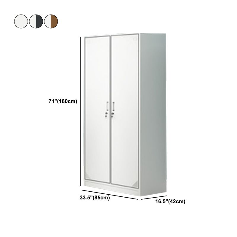 Contemporary Steel Storage Cabinet Hinged Wardrobe Armoire for Home