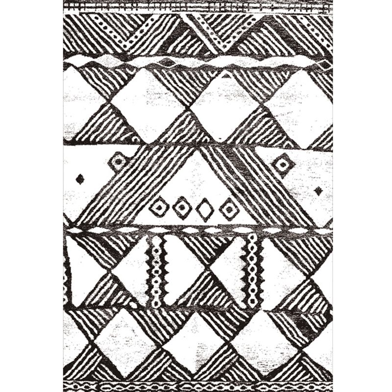 Environmental Geometric Rug Multi-Color Bohemian Carpet Synthetics Anti-Slip Machine Washable Pet Friendly Rug for Living Room