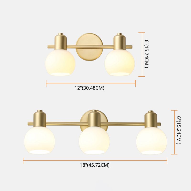 Metal Balls Wall Mounted Light Fixture Modern Style Gold Wall Mounted Light for Bathroom