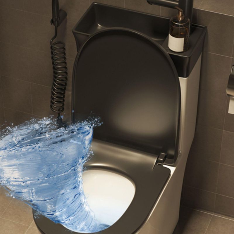 Contemporary Ceramic Flush Toilet Slow Close Seat Included Urine Toilet for Bathroom