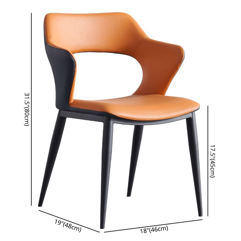 Scandinavian Style Metal Dining Chair Set Kitchen Dining Wingback Arm Chairs
