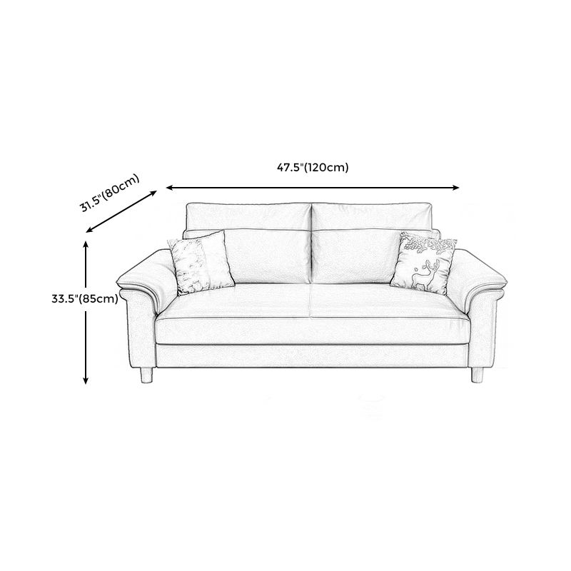 Stain Resistant Faux Leather Sofa Couch Pillow Top Arm Settee Couch with Pillows