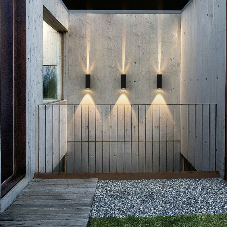 Luz de pista LED rectangular negra en la simplicidad moderna Lámpara de pared impermeable de aluminio