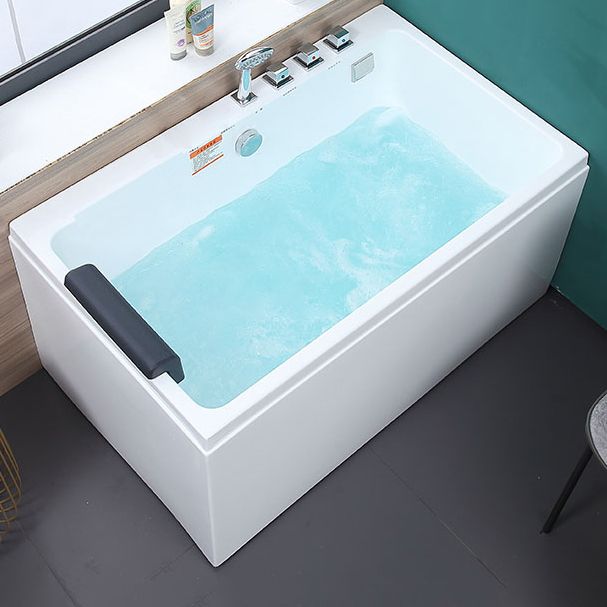 Soaking Bathtub Antique Finish Rectangular Back to Wall Bath
