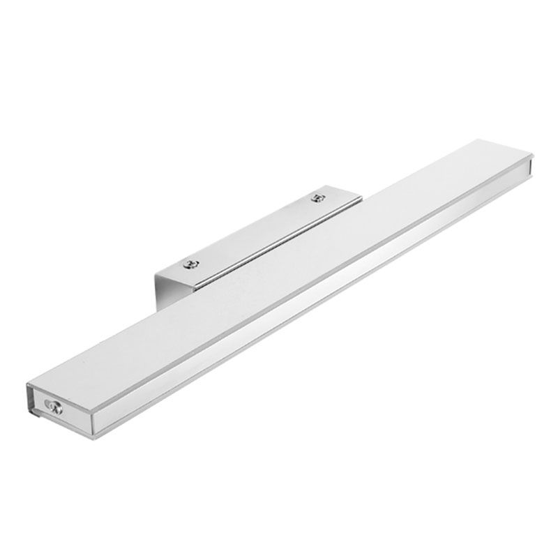 1-Head Linear Shade Wall Sconce Modern Simple Style Mirror Wall Lighting in White