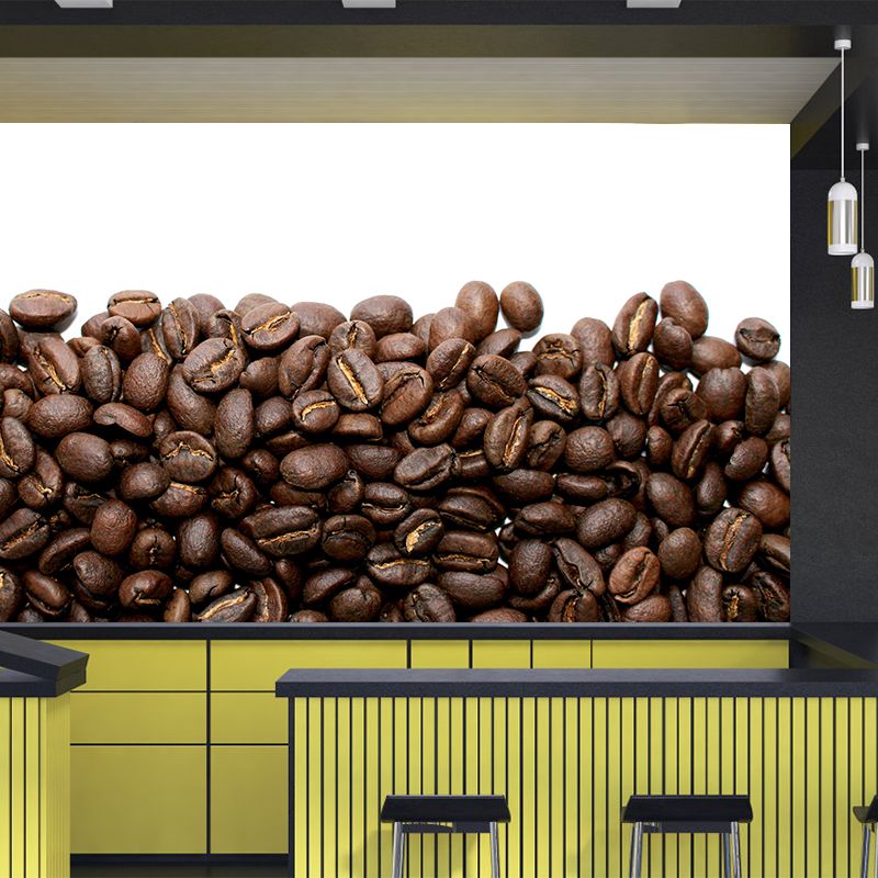 Kaffeebohnen-Wandbild, Fotografie, horizontale Wandverkleidung in dunkler Farbe für Café