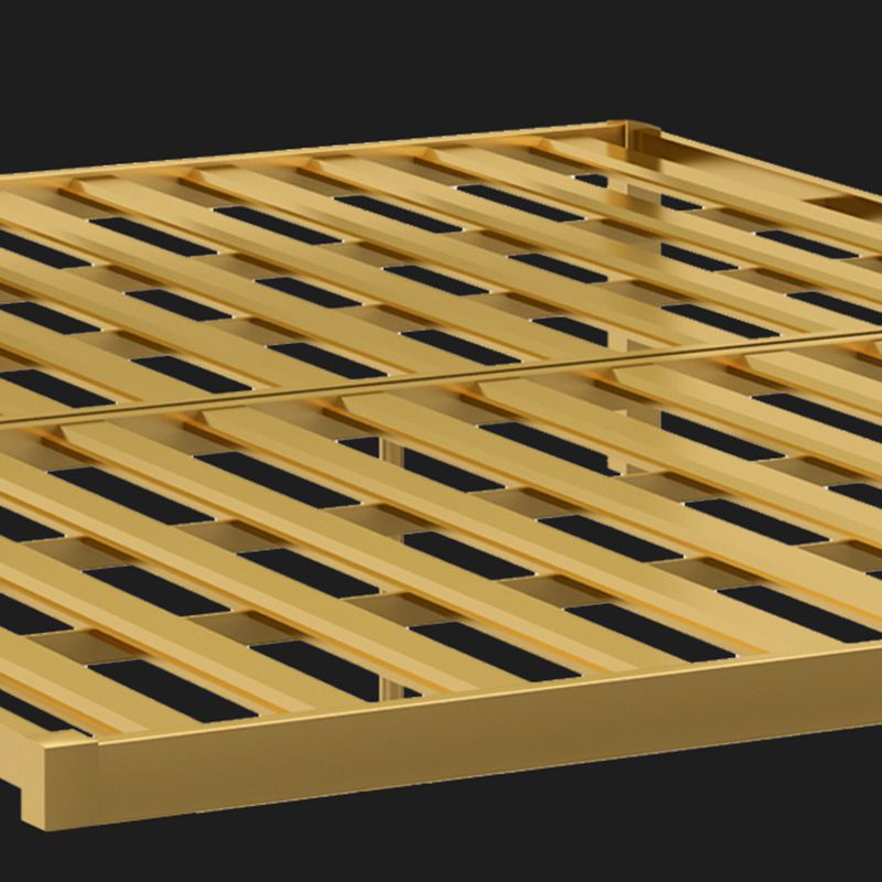 Glam Solid Color Open-Frame Bed Open-Frame Metal Bed with Custom Gold Legs