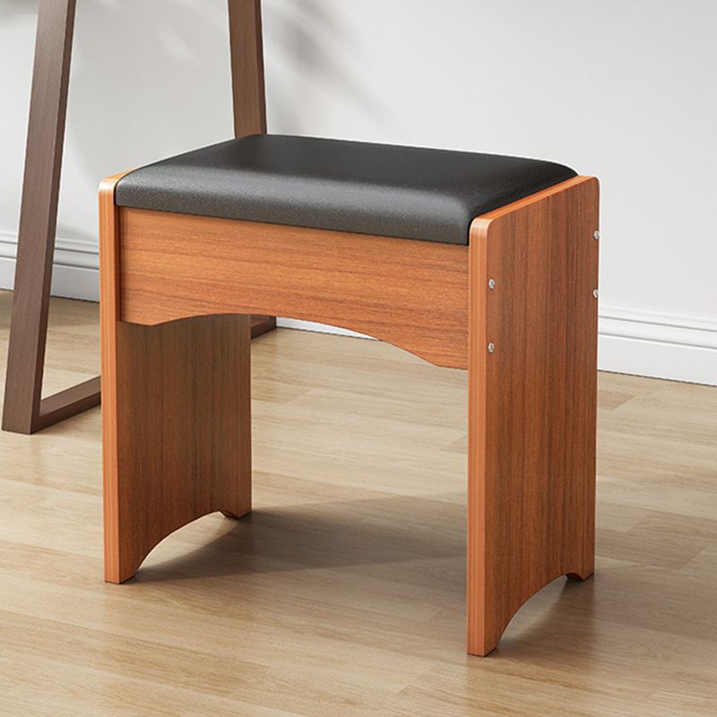 Mid-Century Modern Ottoman Rectangle Genuine Leather Pure Color Water Resistant Ottoman