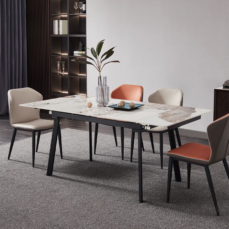 4-foot Stone Dining Site Table Modern Style Drop-Leaf Dining Table for Dining Room