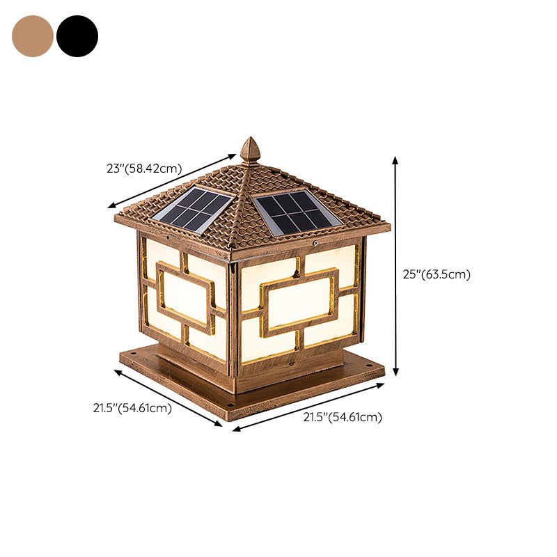 Minimalist LED Pillar Light Modern Solar Lighting Fixture for Garden