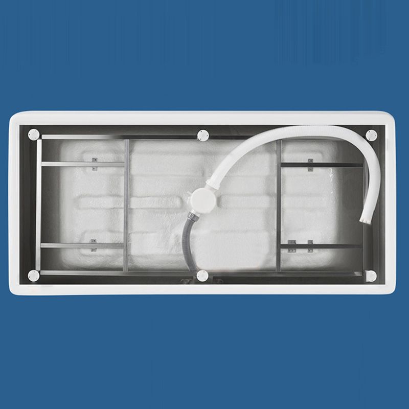 Freestanding Acrylic Bathtub Oval Soaking Tub  with Slotted Overflow & Pop-up Drain