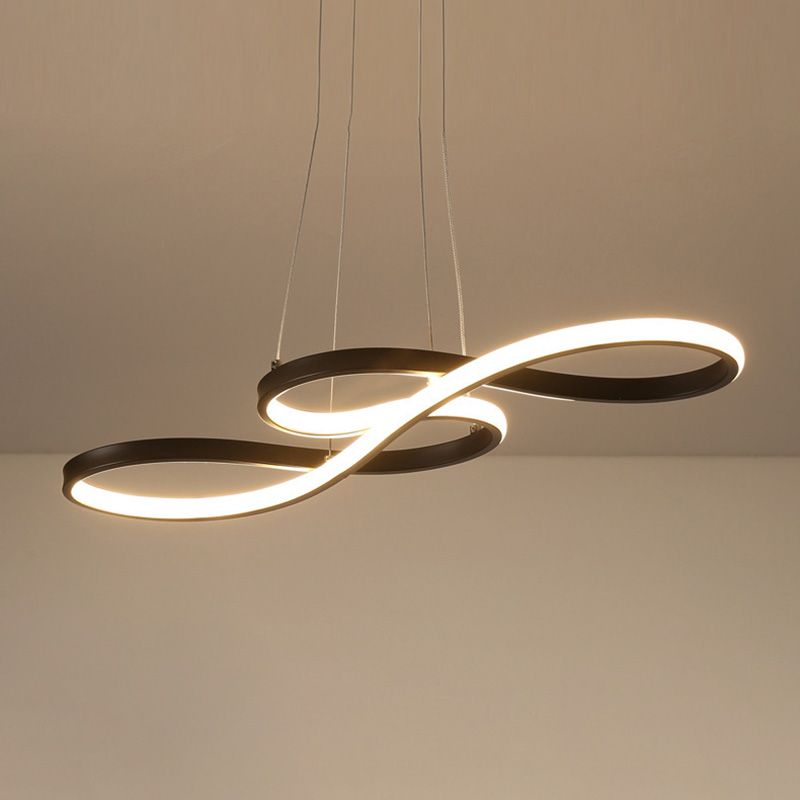 Moderno lampadario a spirale LED LED ACRILICA Sospensione Luce per il soggiorno per foyer Camera da letto