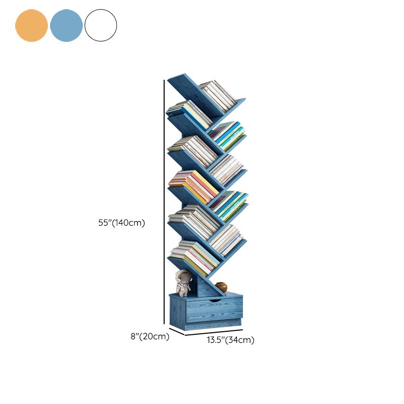 Open Back Vertical Bookshelf Engineered Wood Bookcase for Study Room