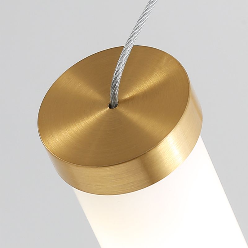 Linear LED Chandelier in Contemporary Simplicity Metal Pendant Light for Kitchen